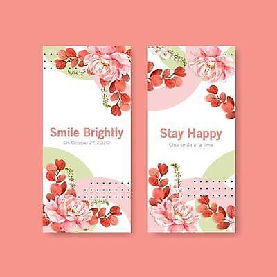 EPS 해외이미지 꽃 분홍색 잎 일러스트 사람없음 흰색 분위기 감성 해외일러스트 식물 컬러 컨셉 파일형식 벡터 이미지허브