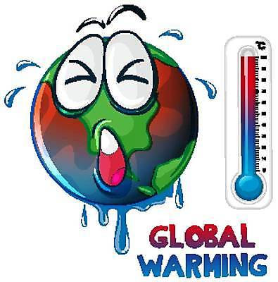 EPS 해외이미지 클립아트 지구 일러스트 사람없음 뜨거움 찡그림 더위 온도계 위험 지구온난화 기온상승 땀흘리기 해외일러스트 컨셉 날씨 표정 기온 기후변화 파일형식 벡터 이미지허브