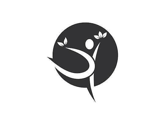 EPS 해외이미지 일러스트 나뭇잎 사람모양 사람없음 건강관리 검은색 원형 심볼 해외일러스트 모양 도형 컬러 잎 건강 관리 파일형식 벡터 이미지허브