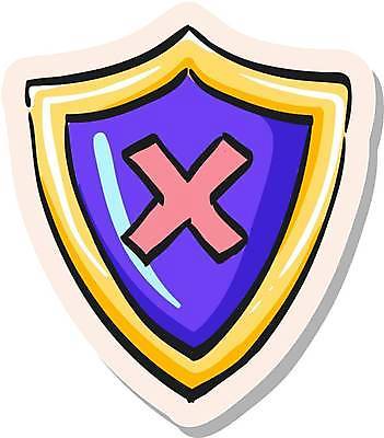 EPS 해외이미지 스티커 일러스트 사람없음 보라색 금지 심볼 보안 방패 연노랑색 해외일러스트 컬러 안전 노란색 파일형식 벡터 이미지허브