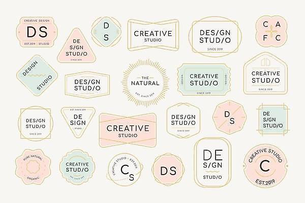 EPS 해외이미지 디자인 분홍색 일러스트 사각프레임 사람없음 세트 삼각형 심볼 라인아트 심플 원형프레임 민트색 팔각형 해외일러스트 도형 선 컬러 프레임 사각형 원형 파일형식 벡터 이미지허브