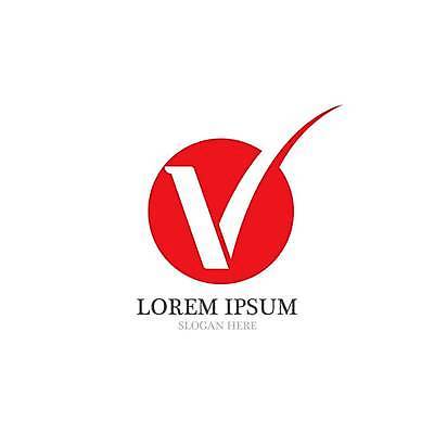 EPS 해외이미지 일러스트 사람없음 빨간색 원형 심볼 V 해외일러스트 도형 알파벳 컬러 파일형식 벡터 이미지허브