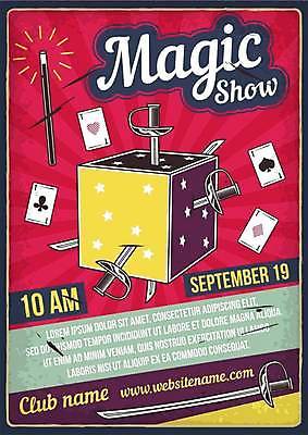 EPS 해외이미지 디자인 포스터 일러스트 사람없음 상자 마술 빈티지 트럼프 칼 마술봉 마술도구 해외일러스트 컨셉 놀이용품 도구 파일형식 벡터 이미지허브