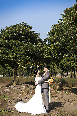포토 JPG 주간 전신 나무 응시 여자 남자 부케 웨딩드레스 결혼 포옹 하늘 사랑 미소 정장 턱시도 20대 성인 야외 두명 옆모습 30대 제주도 마주보기 한국인 신랑신부 성인만 웨딩촬영 국내포토 자연요소 식물 시선 드레스 옷 감정 신부_웨딩 뷰포인트 꽃다발 신랑 안기 모션 한국 표정 사람 동양인 이벤트 청년 장년 기념사진 파일형식