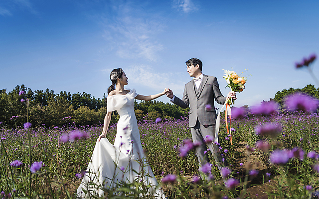 포토 JPG 주간 전신 응시 여자 남자 부케 웨딩드레스 결혼 꽃밭 하늘 사랑 서기 미소 들기 정장 턱시도 20대 성인 야외 두명 앞모습 30대 제주도 마주보기 손잡기 한국인 잡기 소프트포커스 신랑신부 성인만 웨딩촬영 국내포토 자연요소 시선 드레스 옷 꽃 감정 신부_웨딩 뷰포인트 꽃다발 신랑 모션 한국 촬영기법 표정 사람 동양인 이벤트 청년 장년 기념사진 파일형식