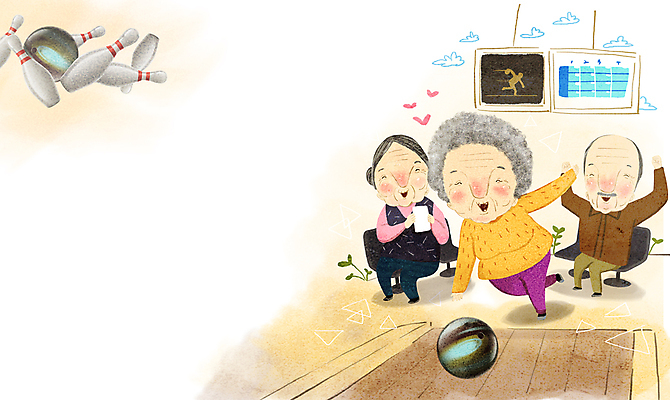 전신 PSD 여자 할아버지 노년 남자 할머니 스포츠 의자 일러스트 웃음 앉기 취미 세명 친구 스마트폰 모니터 만세 하트 볼링핀 볼링 즐거움 볼링공 고령화 굴리기 볼링장 노인만 국내일러스트 모양 감정 가구 공 관계 모션 표정 사람 성인 핸드폰 스마트기기 컴퓨터 구기 볼링용품 사회이슈 성인만 파일형식