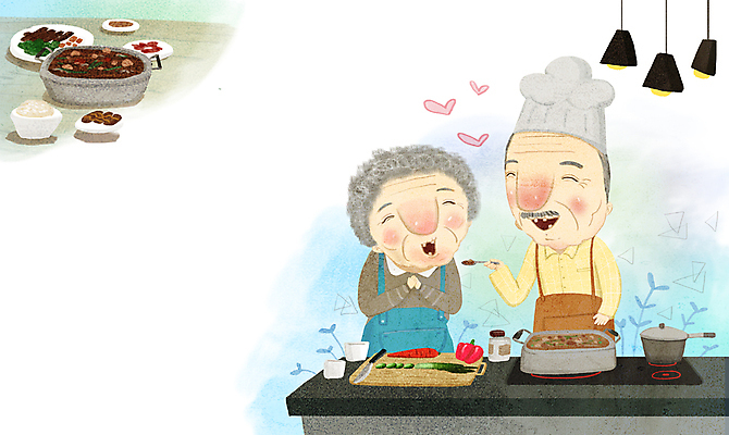 PSD 여자 할아버지 노년 남자 행복 할머니 채소 일러스트 밥 반찬 조명 도마 요리사모자 요리 들기 상반신 취미 두명 노부부 앞치마 하트 칼 냄비 먹여주기 된장찌개 즐거움 요리중 고령화 요리교실 요리수업 전기렌지 노인만 국내일러스트 모양 모자_잡화 부부 감정 한식 음식 모션 주방용품 수업 사람 성인 요리사 솥 찌개 먹기 사회이슈 성인만 파일형식