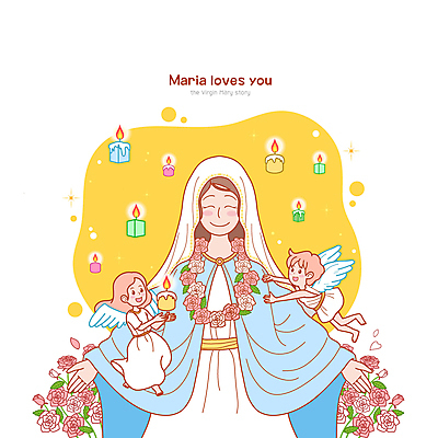 전신 여자 남자 어린이 일러스트 촛불 팔벌리기 천사 선물 웃음 소녀 소년 상반신 성인 세명 장미 노란색 천주교 비행 마리아 환영 천사날개 꽃목걸이 손뻗기 국내일러스트 AI파일 꽃 종교 컬러 날개 목걸이 초 모션 표정 사람 파일형식 벡터