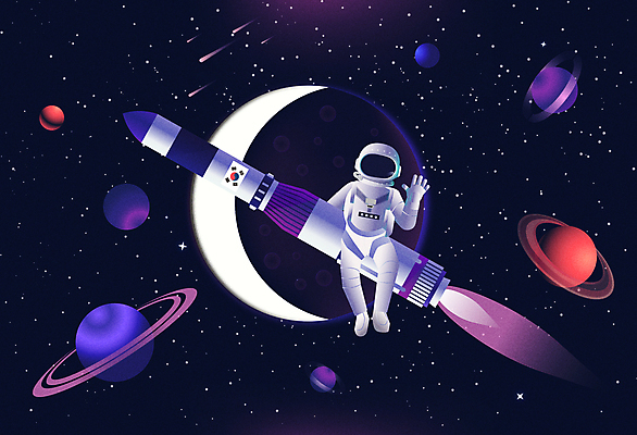 전신 별 일러스트 한명 사람 성인 우주 행성 로켓 우주비행사 달 인사 태극기 유성 우주선 우주과학 우주복 우주여행 우주개발 성인한명만 국내일러스트 AI파일 자연요소 1 옷 과학 여행 예절 국기 성인만 파일형식 벡터