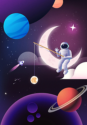 구름 별 일러스트 낚시 한명 들기 사람 앉기 성인 우주 보라색 행성 로켓 우주비행사 달 낚싯대 우주선 우주과학 손인사 우주복 우주여행 우주개발 성인한명만 국내일러스트 AI파일 자연요소 1 옷 컬러 과학 여행 모션 레저 인사 낚시용품 성인만 파일형식 벡터