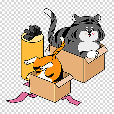 편집 편집이미지 두마리 새해 누끼 사람없음 선물상자 귀여움 호랑이띠 호랑이 종이상자 호랑이캐릭터 PNG 들어가기 편집소스 2022년 임인년 흑호 동물캐릭터 컨셉 2 포유류 선물 상자 십이지신 연도 파일형식