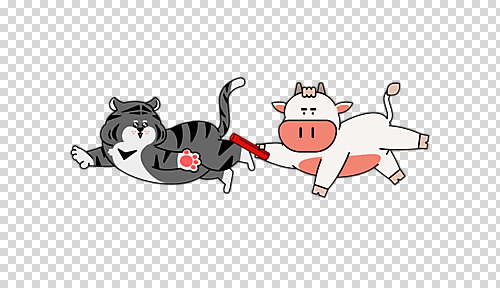 편집 편집이미지 두마리 새해 누끼 사람없음 달리기 귀여움 소띠 호랑이띠 주기 호랑이캐릭터 소캐릭터 PNG 바톤터치 편집소스 2022년 흰소 임인년 흑호 배턴 스포츠용품 동물캐릭터 컨셉 2 모션 십이지신 호랑이 소 연도 파일형식