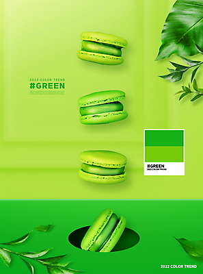PSD 편집이미지 잎 사람없음 초록색 유행 구멍 떨어짐 빠짐 마카롱 해시태그 트렌드컬러 이미지편집 식물 컬러 컨셉 디저트 특수문자 파일형식