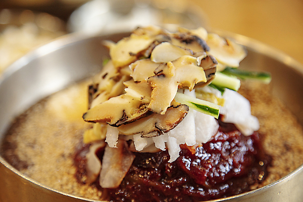 포토 JPG 그릇 여름음식 실내 근접촬영 사람없음 아웃포커스 시원함 해산물 비빔냉면 제철음식 맛있는 다진양념 국내포토 식기 음식 뷰포인트 촬영기법 내부 양념 냉면 제철 파일형식 여름_계절