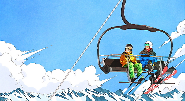 전신 PSD 구름 여자 남자 겨울 일러스트 하늘 스키 겨울스포츠 스키장 앉기 성인 두명 눈 스노우보드 헬멧 스키복 폴 스키리프트 성인만 설산 국내일러스트 자연요소 옷 계절 스포츠 모션 날씨 산 사람 보드_스포츠 보호장비 리프트 스키용품 파일형식