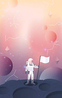 전신 별 분홍색 일러스트 한명 서기 성인 우주 보라색 별자리 행성 우주비행사 깃발 잡기 우주복 꽂음 우주개발 우주탐사 우주탐험 정복 성인한명만 국내일러스트 AI파일 자연요소 1 옷 컬러 모션 사람 성인만 파일형식 벡터