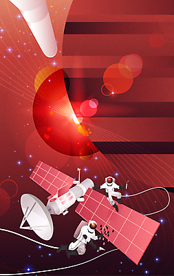 전신 일러스트 들기 성인 두명 빨간색 우주 행성 인공위성 우주비행사 엔지니어 부속품 수리 역광 우주복 우주산업 빛망울 수리기술자 우주개발 성인만 국내일러스트 AI파일 옷 산업 컬러 통신 모션 사람 빛 기술자 오브젝트 파일형식 벡터