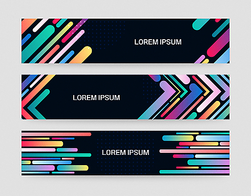템플릿 배너 배너템플릿 가로배너 선 사각프레임 프레임 사람없음 컬러풀 검은색 현수막 그라데이션 기하학 배너세트 AI파일 컬러 무늬 가로 세트 사각형 파일형식 벡터