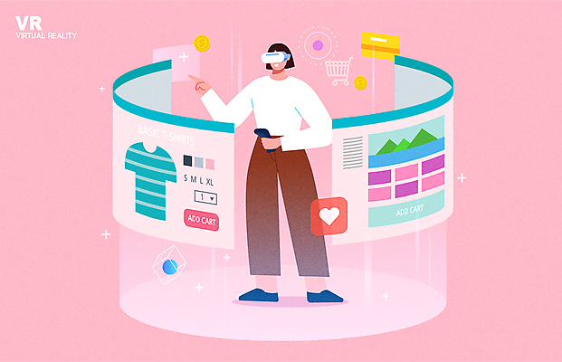 전신 옷 여자 분홍색 일러스트 한명 서기 들기 성인 쇼핑 스크린 쇼핑카 터치 하트 가리킴 신용카드 구매 리모컨 온라인쇼핑 가상현실 성인여자한명만 VR기기 국내일러스트 AI파일 모양 1 컬러 모션 사람 손짓 금융 기계 카트 온라인 여자한명만 성인여자만 파일형식 벡터