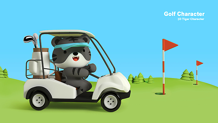 PSD 편집 편집이미지 한마리 골프 골프장 앉기 사람없음 3D 귀여움 골프채 운전 호랑이띠 호랑이 골퍼 승차 골프가방 디지털합성 호랑이캐릭터 골프카트 썬캡 골프깃발 편집소스 흑호 골프캐릭터 편집3D 캐릭터 모자_잡화 1 동물캐릭터 컨셉 가방 포유류 스포츠시설 모션 운동선수 골프용품 구기 십이지신 깃발 파일형식