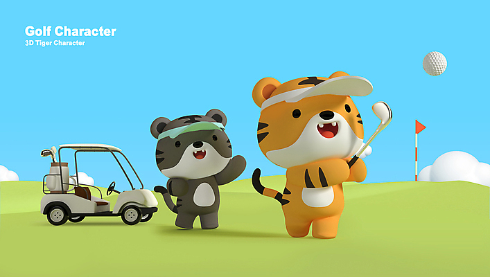 PSD 편집 편집이미지 두마리 골프 응원 골프장 골프공 들기 사람없음 3D 귀여움 골프채 호랑이띠 호랑이 골퍼 스윙 골프가방 디지털합성 호랑이캐릭터 골프카트 썬캡 골프깃발 편집소스 흑호 골프캐릭터 편집3D 캐릭터 모자_잡화 동물캐릭터 포즈 컨셉 2 가방 공 포유류 스포츠시설 모션 운동선수 골프용품 구기 십이지신 깃발 파일형식