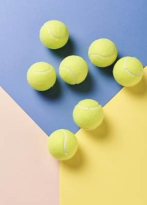 포토 JPG 스튜디오촬영 실내 사람없음 하이앵글 여러개 테니스 테니스용품 테니스공 오브젝트 파란배경 노란배경 분홍색배경 국내포토 스포츠용품 뷰포인트 분홍색 다수 백그라운드 공 내부 파란색 노란색 구기 파일형식