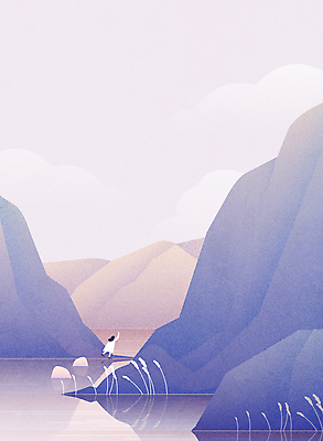 전신 구름 여자 호수 어린이 일러스트 하늘 산 갈대 한명 서기 풍경 소녀 반사 유행 손들기 보라색 고요 가을 바위 소녀한명만 2022년 트렌드컬러 베리페리 국내일러스트 AI파일 자연요소 식물 1 계절 컬러 모션 사람 돌_바위 연도 여자한명만 소녀만 파일형식 벡터 트랜드컬러