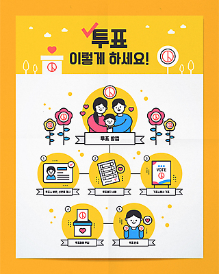 여자 남자 꽃 포스터 리본 아들 어린이 일러스트 가족 안기 엄마 윙크 소년 여러명 상반신 성인 타이포그라피 노란색 하트 아빠 투표 선거 투표용지 보여주기 투표함 방법 선거홍보 신분증 인증 투표소 매뉴얼 기표문양 유권자 국내일러스트 AI파일 모양 식물 문자 문양 컬러 다수 컨셉 관계 모션 표정 사람 민주주의 증명서 파일형식 벡터