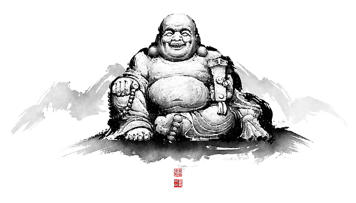 PSD 불교 일러스트 캘리그라피 붓터치 산 미소 사람없음 조각상 주름 비만 동양화 석상 번짐 낙관 염주 복부비만 도사 달마 달마대사 국내일러스트 종교 표정 미술 조형물 몸매 불교용품 파일형식 효과