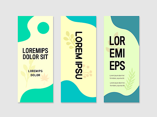 템플릿 배너 배너템플릿 꽃 세로배너 나뭇잎 사각프레임 사람없음 초록색 노란색 현수막 배너세트 엑스배너 AI파일 식물 컬러 잎 프레임 세로 세트 사각형 파일형식 벡터