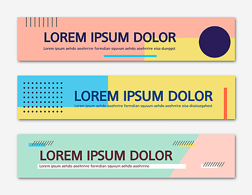 템플릿 배너 배너템플릿 가로배너 분홍색 사각프레임 사람없음 노란색 현수막 점 원형 민트색 배너세트 AI파일 도형 컬러 프레임 가로 세트 사각형 파일형식 벡터