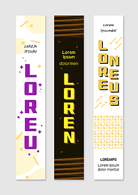 템플릿 디자인 배너 배너템플릿 세로배너 패턴 사각프레임 사람없음 노란색 검은색 현수막 원형 꽃가루 배너세트 AI파일 도형 컬러 무늬 프레임 세로 세트 사각형 가루 파일형식 벡터