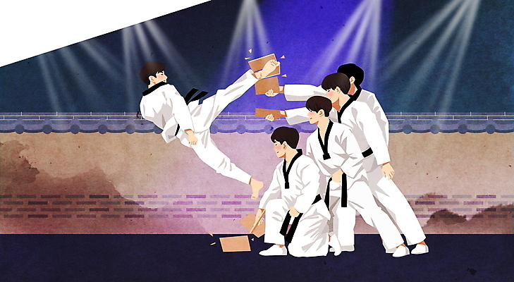 전신 PSD 남자 일러스트 조명 서기 들기 앉기 여러명 성인 공연 무대 킥 태권도 태권도복 태권도선수 격파 송판 시범 성인남자만 기와담장 국내일러스트 다수 모션 운동선수 기와 도복 사람 이벤트 담장 격투기 남자만 성인만 파일형식