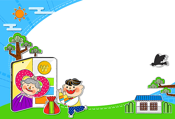 전신 한마리 여자 명절 노년 남자 할머니 어린이 일러스트 손자 새해 한옥 프레임 복주머니 소년 상반신 두명 스마트폰 설날 태양 가리킴 소나무 한복 까치 손하트 세뱃돈 영상통화 용돈 화상통화 국내일러스트 AI파일 자연요소 나무 1 한국전통 전통 기념일 고건축 조류 전통소품 사람 손짓 성인 핸드폰 스마트기기 전통의상 손주 통화 파일형식 벡터