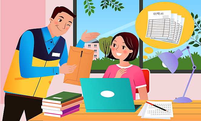 나무 여자 남자 말풍선 일러스트 창문 나뭇잎 서류봉투 윙크 들기 상반신 청년 성인 두명 책 노트북 펜 스탠드 이력서 사회복지사 성인만 청년취업 취업지원 청년정책 국내일러스트 AI파일 식물 직업 잎 모션 봉투 조명 표정 사람 전자제품 필기구 구직 사회복지 복지 지원 파일형식 벡터