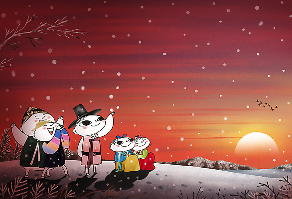 전신 PSD 나무 응시 여자 명절 남자 어린이 겨울 일러스트 조류 새해 산 서기 앉기 소녀 소년 여러명 빨간색 친구 설날 태양 손들기 일출 설원 기도 눈 한복 즐거움 눈내림 어린이만 국내일러스트 갓모자 자연요소 식물 동물 모자_잡화 한국전통 전통 시선 계절 기념일 감정 컬러 다수 관계 모션 날씨 전통소품 눈_날씨 사람 노을 전통의상 파일형식