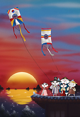 전신 PSD 나무 구름 여자 명절 남자 어린이 바다 겨울 일러스트 새해 산 서기 소녀 소년 여러명 친구 설날 태양 손들기 일출 노을 한복 연날리기 방패연 기와지붕 도령 어린이만 국내일러스트 갓모자 자연요소 식물 모자_잡화 한국전통 전통 계절 기념일 다수 관계 모션 지붕 전통소품 기와 사람 전통놀이 전통의상 연 신분 파일형식