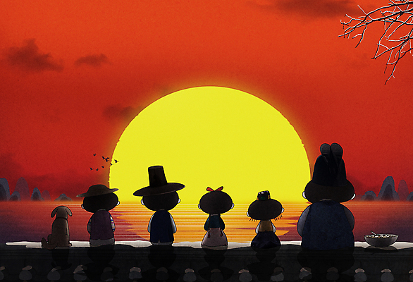 PSD 구름 응시 여자 명절 남자 반려견 어린이 바다 일러스트 조류 새해 앉기 소녀 소년 여러명 상반신 빨간색 친구 설날 태양 노을 나뭇가지 강아지 한복 떡국 기와지붕 어린이만 국내일러스트 갓모자 자연요소 나무 동물 모자_잡화 한국전통 전통 시선 기념일 한식 컬러 다수 관계 모션 지붕 전통소품 기와 사람 반려동물 전통음식 개 전통의상 파일형식