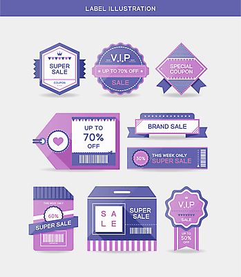 리본 일러스트 사람없음 유행 꼬리표 라벨 세일 보라색 하트 원형 쿠폰 바코드 마름모 VIP 할인쿠폰 2022년 트렌드컬러 벨벳바이올렛 베리페리 국내일러스트 AI파일 모양 도형 컬러 프레임 연도 파일형식 벡터 트랜드컬러