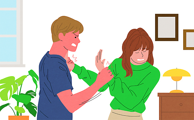 여자 남자 화분 액자 일러스트 창문 상반신 성인 두명 눈감음 고통 분노 스탠드 잡기 스킨십 거절 통제 서랍장 압박 억압 성인만 데이트폭력 국내일러스트 AI파일 감정 가구 컨셉 모션 조명 사람 폭력 파일형식 벡터