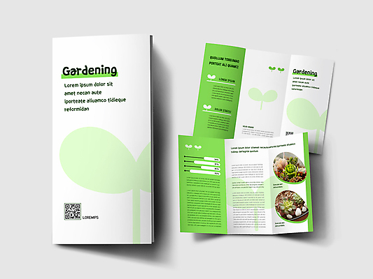 템플릿 표지디자인 표지 내지 화분 리플렛 3단접지 팜플렛 사람없음 연두색 새싹 돌_바위 원예 QR코드 다육식물 홈가드닝 이미지템플릿 AI파일 식물 취미 초록색 파일형식 벡터