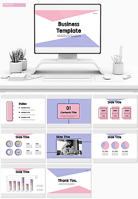 서양인 템플릿 여자 남자 분홍색 비즈니스 회의 그래프 들기 앉기 상반신 20대 성인 세명 노트북 세트 펜 보라색 가리킴 PPT 프레젠테이션 문서템플릿 성인만 애니형PPT 9P 이미지템플릿 외국인 컬러 모션 사람 손짓 청년 전자제품 필기구 파일형식