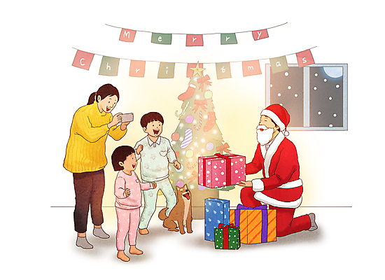 전신 PSD 한마리 여자 남자 행복 반려견 어린이 크리스마스 겨울 일러스트 창문 가족 크리스마스선물 사랑 들기 소녀 소년 여러명 성인 선물상자 스마트폰 크리스마스트리 산타클로스 사진촬영 촬영 화목 기쁨 무릎꿇기 가랜드 국내일러스트 1 계절 기념일 감정 다수 컨셉 관계 모션 선물 사람 핸드폰 스마트기기 반려동물 상자 개 파티용품 파일형식