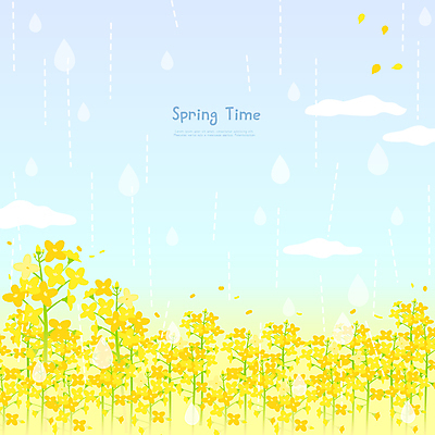구름 하늘색 일러스트 사람없음 노란색 봄비 비 빗방울 유채 유채밭 봄배경 국내일러스트 AI파일 자연요소 꽃 컬러 백그라운드 밭 날씨 파란색 봄 비_날씨 파일형식 벡터