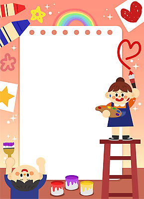 전신 여자 남자 별 어린이 무지개 일러스트 사다리 상상 프레임 들기 소녀 소년 상반신 두명 페인트 물감 하트 붓 그리기 팔레트 크레파스 페인트통 어린이상상 페인트붓 어린이만 코랄 국내일러스트 AI파일 자연요소 모양 컬러 모션 학용품 통 사람 미술도구 도구 파일형식 벡터