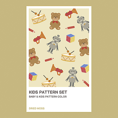PSD 패턴 일러스트 색연필 사람없음 장난감 곰인형 패턴백그라운드 나팔 로봇 큐브 북 북채 베이지색 국내일러스트 악기 인형 컬러 백그라운드 무늬 학용품 타악기 파일형식