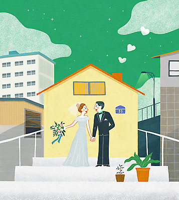 전신 PSD 여자 남자 화분 부케 웨딩드레스 결혼 가로등 일러스트 신혼부부 주택 면사포 서기 들기 정장 턱시도 성인 두명 건물 초록색 마주보기 계단 손잡기 하트 내집마련 신랑신부 신혼생활 신혼집 성인만 국내일러스트 모양 건축물 부부 드레스 옷 공공시설 신부_웨딩 컬러 꽃다발 신랑 모션 부동산 사람 이벤트 신혼 결혼소품 파일형식