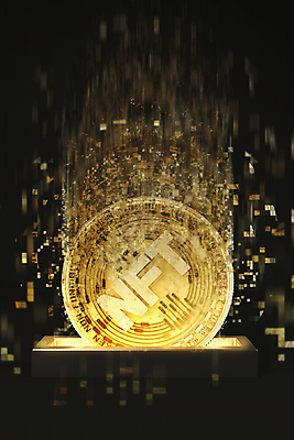 PSD 편집 편집이미지 사람없음 노란색 3D 디지털 동전 검은색 저축 떨어짐 디지털합성 디지털산업 홀로그램 픽셀 편집소스 가상화폐 블록체인 NFT 이미지편집 편집3D 산업 컬러 컨셉 돈 금융 파일형식 4차산업