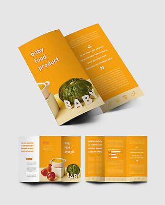 템플릿 그릇 표지디자인 영어 표지 내지 리플렛 3단접지 팜플렛 사람없음 단어 주황색 이유식 단상 단호박 미니사과 이미지템플릿 AI파일 문자 식기 음식 컬러 호박 사과 파일형식 벡터