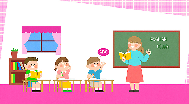 전신 학생 영어 여자 남자 화분 어린이 분홍색 의자 일러스트 창문 책장 영어교육 들기 앉기 소녀 소년 여러명 성인 책 손들기 강사 칠판 가리킴 책상 영어교사 영어학원 영어교실 국내일러스트 AI파일 직업 문자 교육 컬러 가구 다수 모션 수업 사람 손짓 교사 학원 파일형식 벡터